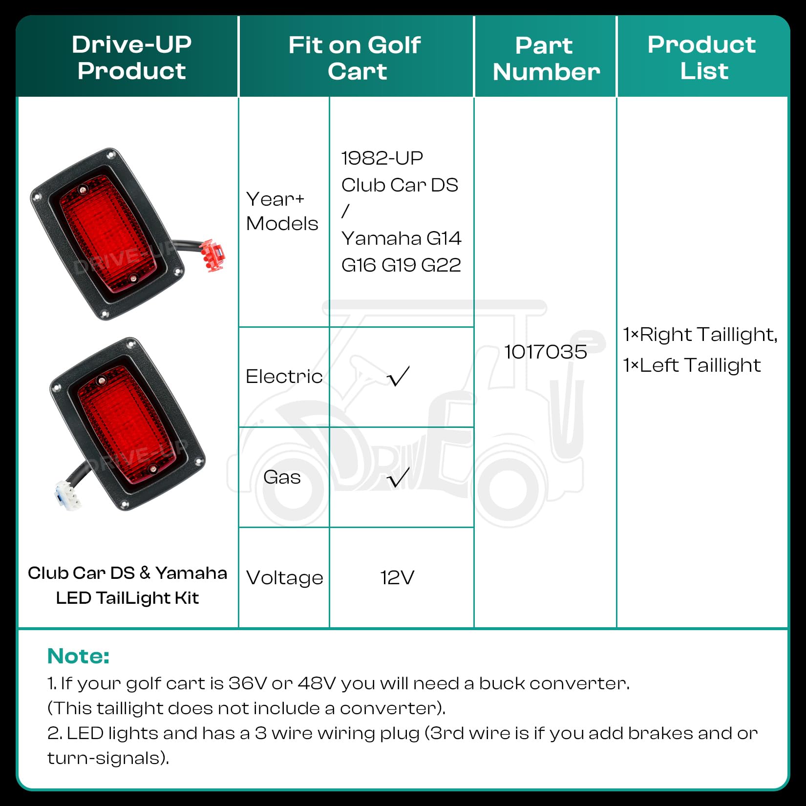 DRIVE UP illuminated taillights at night improving rear visibility