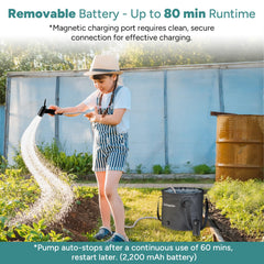 DR.PREPARE pump placed in water source demonstrating quick setup and suction
