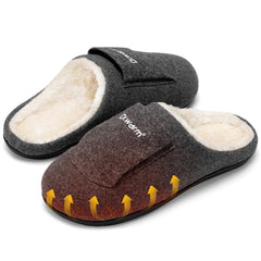 Dr.Warm front view of heated slippers showing cozy fit and quick warmth