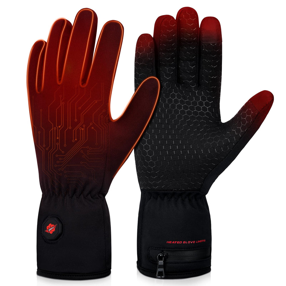 Dr.Warm front view of thin heated gloves showing slim profile and fit for warmth