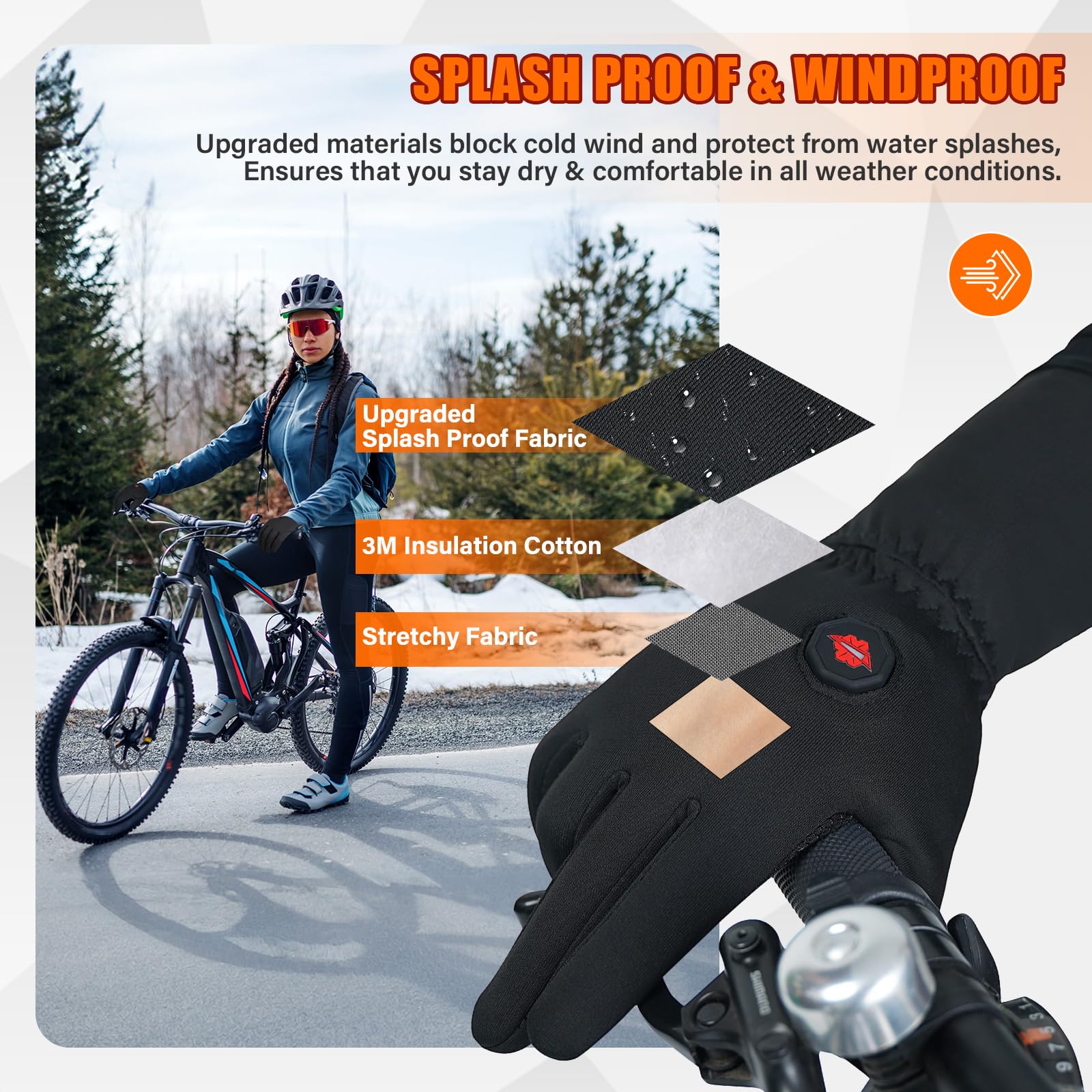 Dr.Warm gloves worn while driving showing maintained dexterity and control