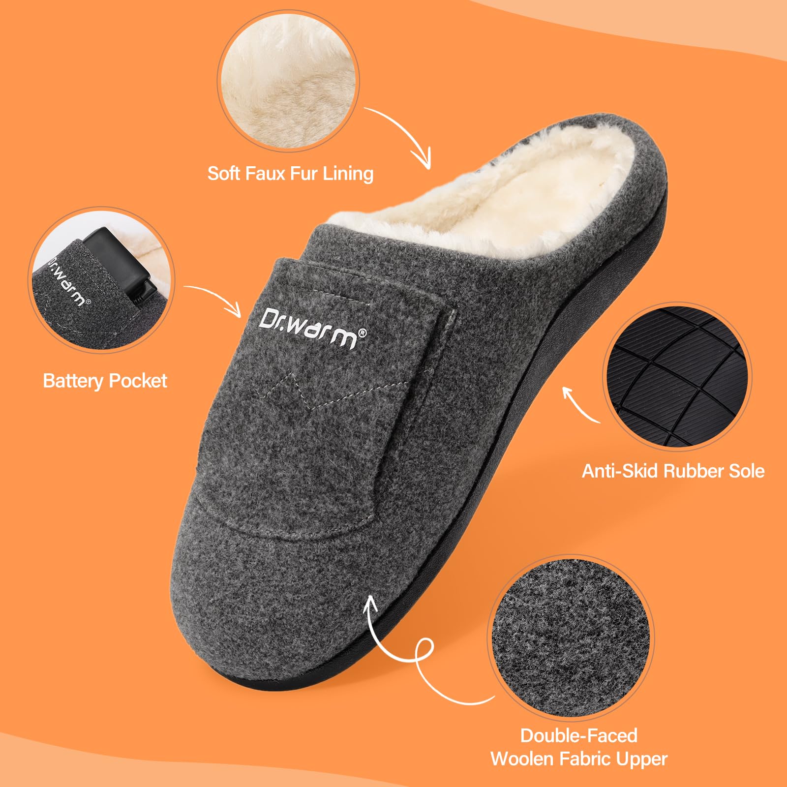 Dr.Warm thin heating element under lining delivering even foot warmth