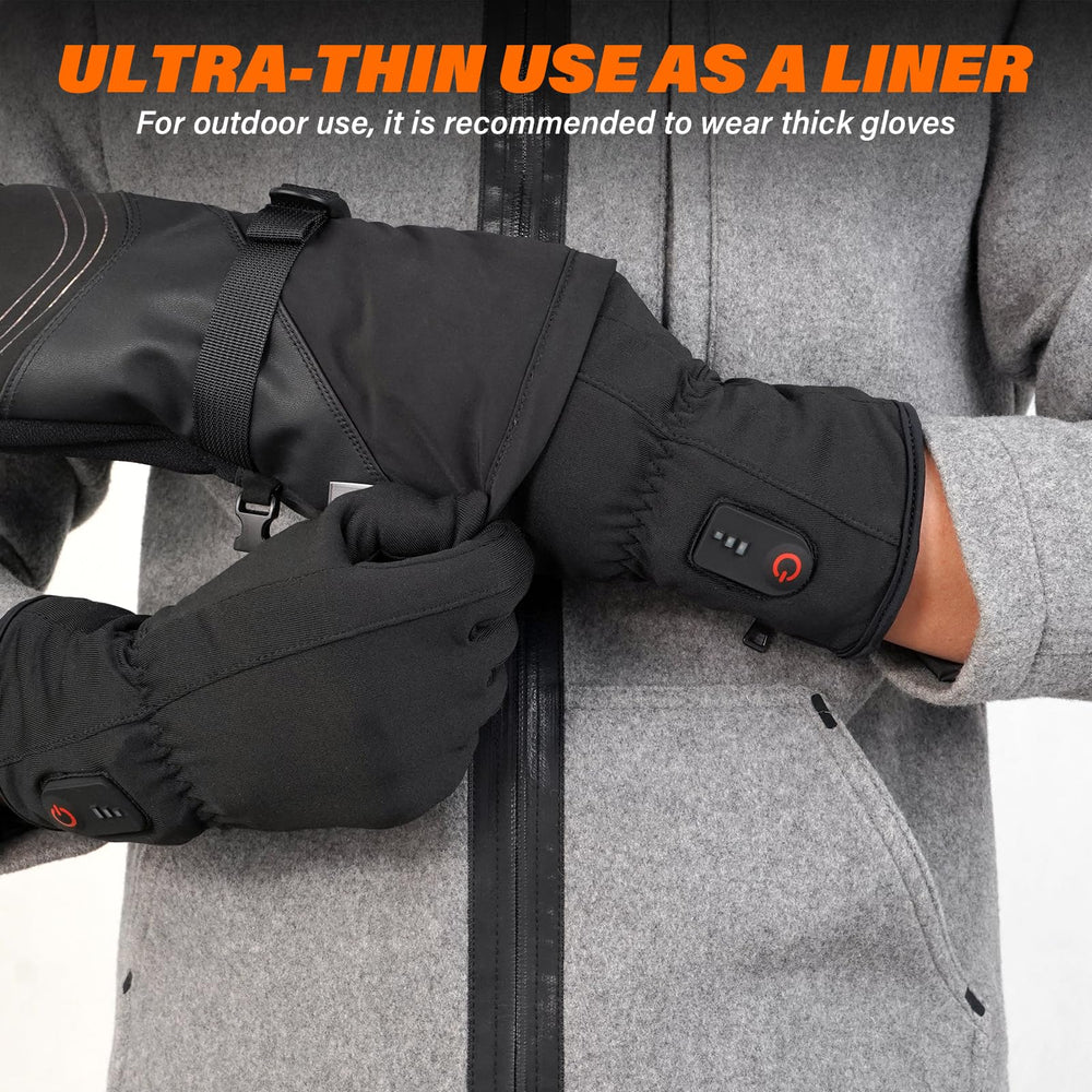 Dr.Warm liners next to hand and phone showing size and scale convenience