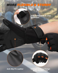 Dr.Warm using touchscreen with gloves on to show convenience and usability