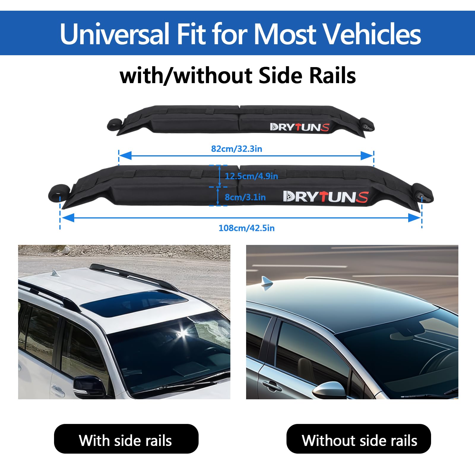 Drytuns board mounted on SUV illustrating easy tool-free installation and fit
