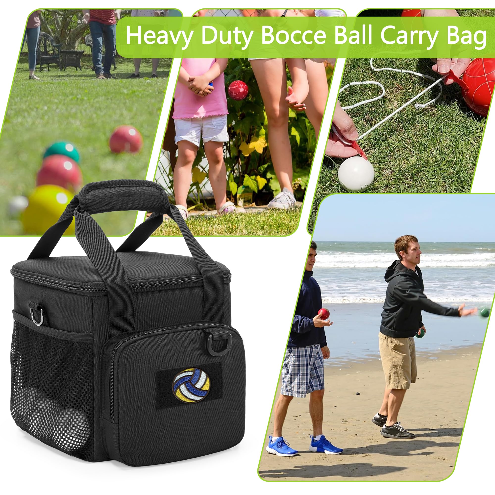 DSLEAF bag on beach with accessories showing portability and organized storage