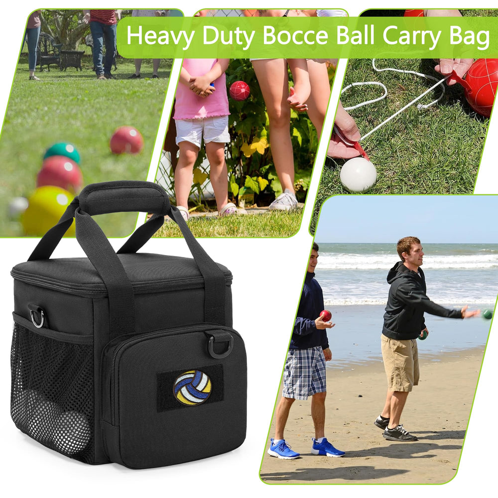 DSLEAF bag on beach with accessories showing portability and organized storage