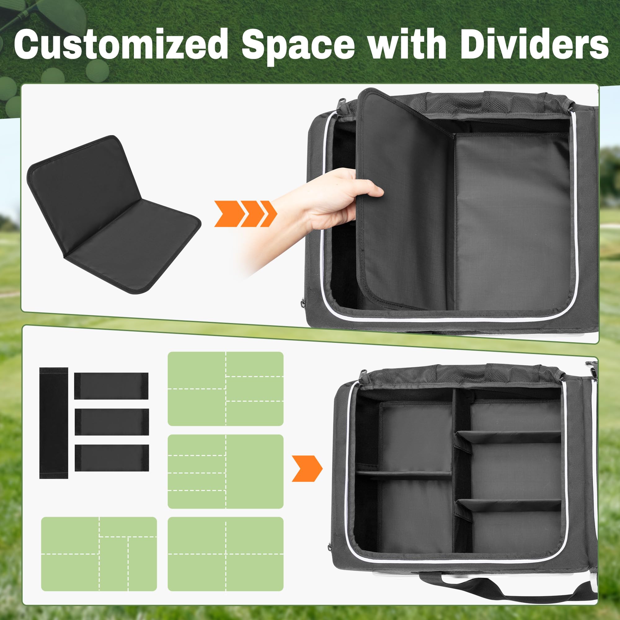 DSLEAF bottom compartment holding shoes and ventilated for airflow