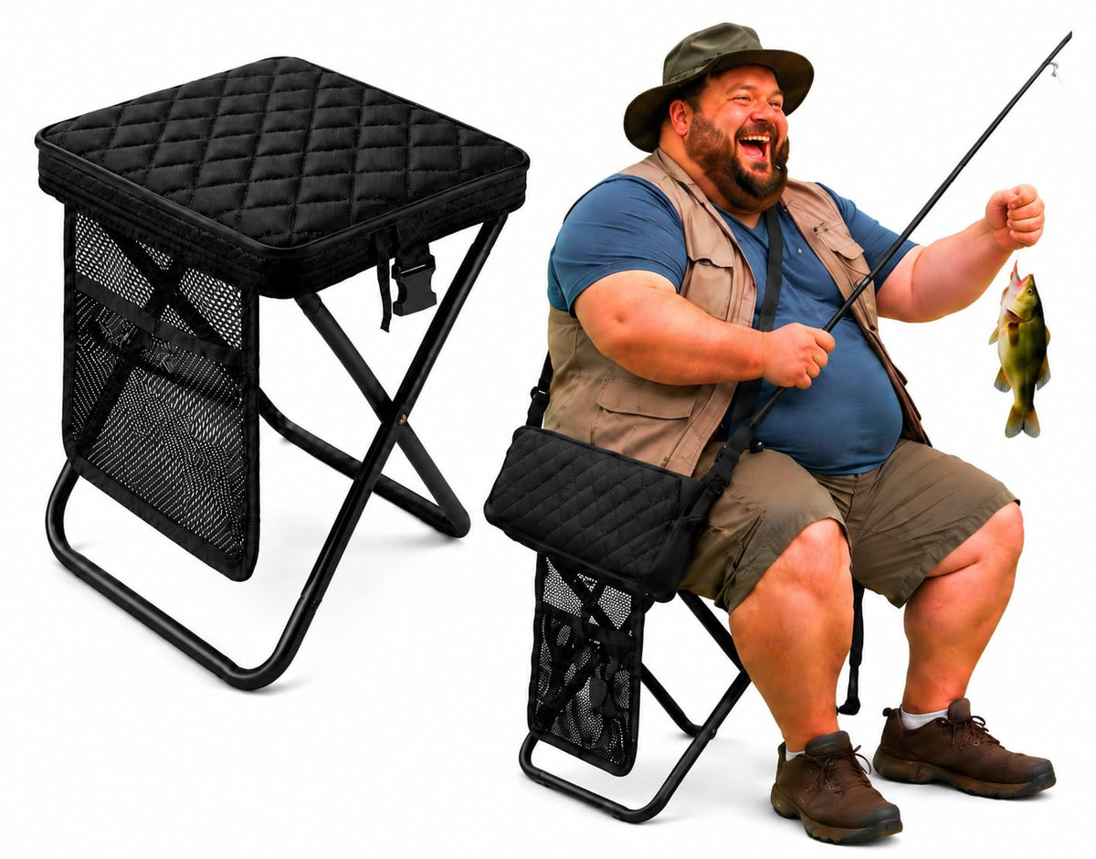 DTYJLWYJ front view folded stool showing compact carry benefits