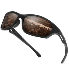 Duduma front view black matte frame showing wraparound protection and sporty style
