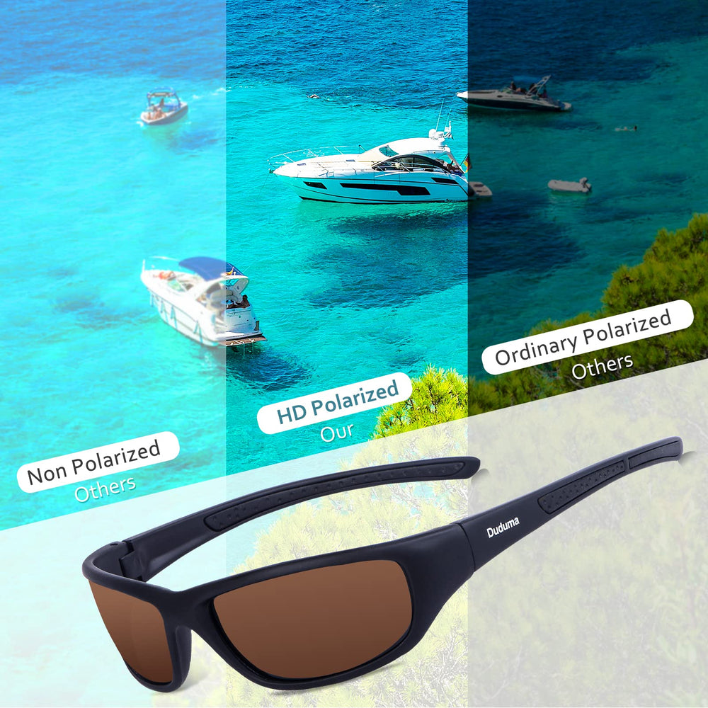 Duduma TR8116 close-up of polarized lens detailing enhanced clarity