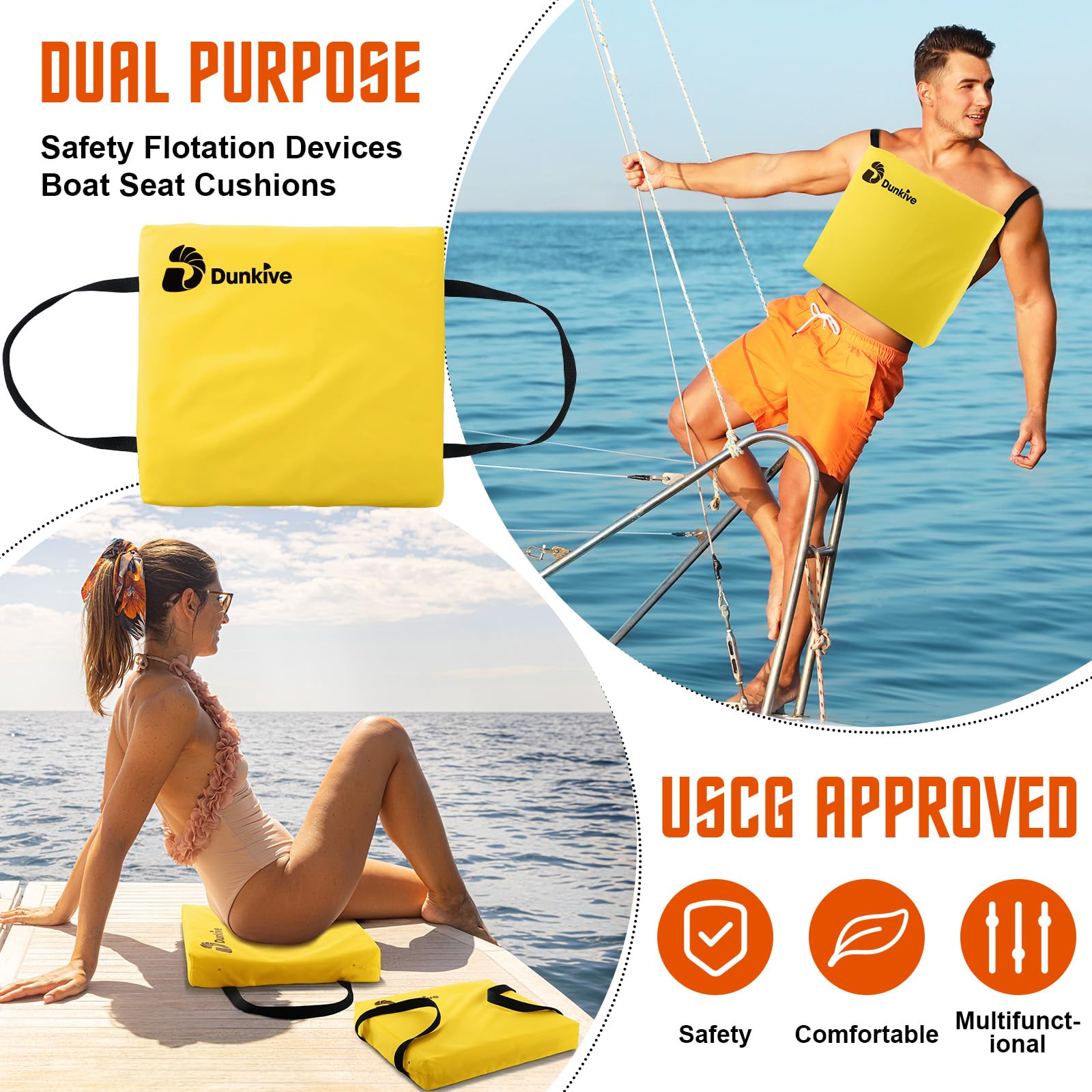 Dunkive side profile highlighting 2.4-inch foam thickness for comfortable seating