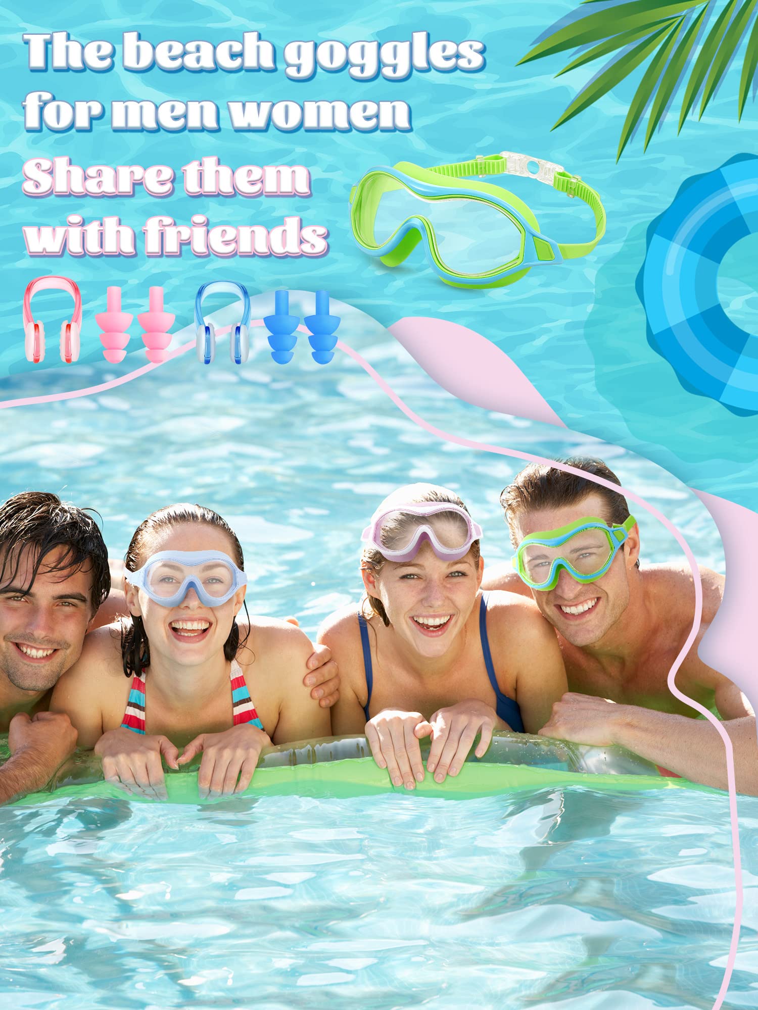Dunzy goggles worn by swimmer at pool demonstrating fit and clear underwater sight