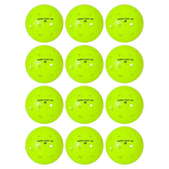 DURA FAST 40 front view of dozen pack showing neon balls and tournament branding benefits durability