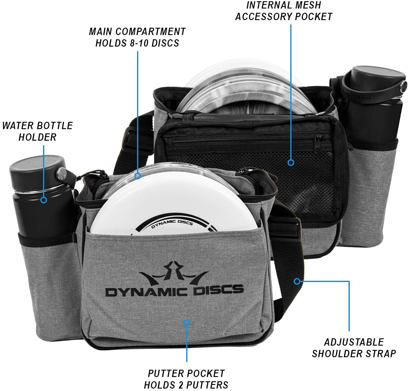Dynamic Discs three discs with mini and towel showing size and accessory readiness