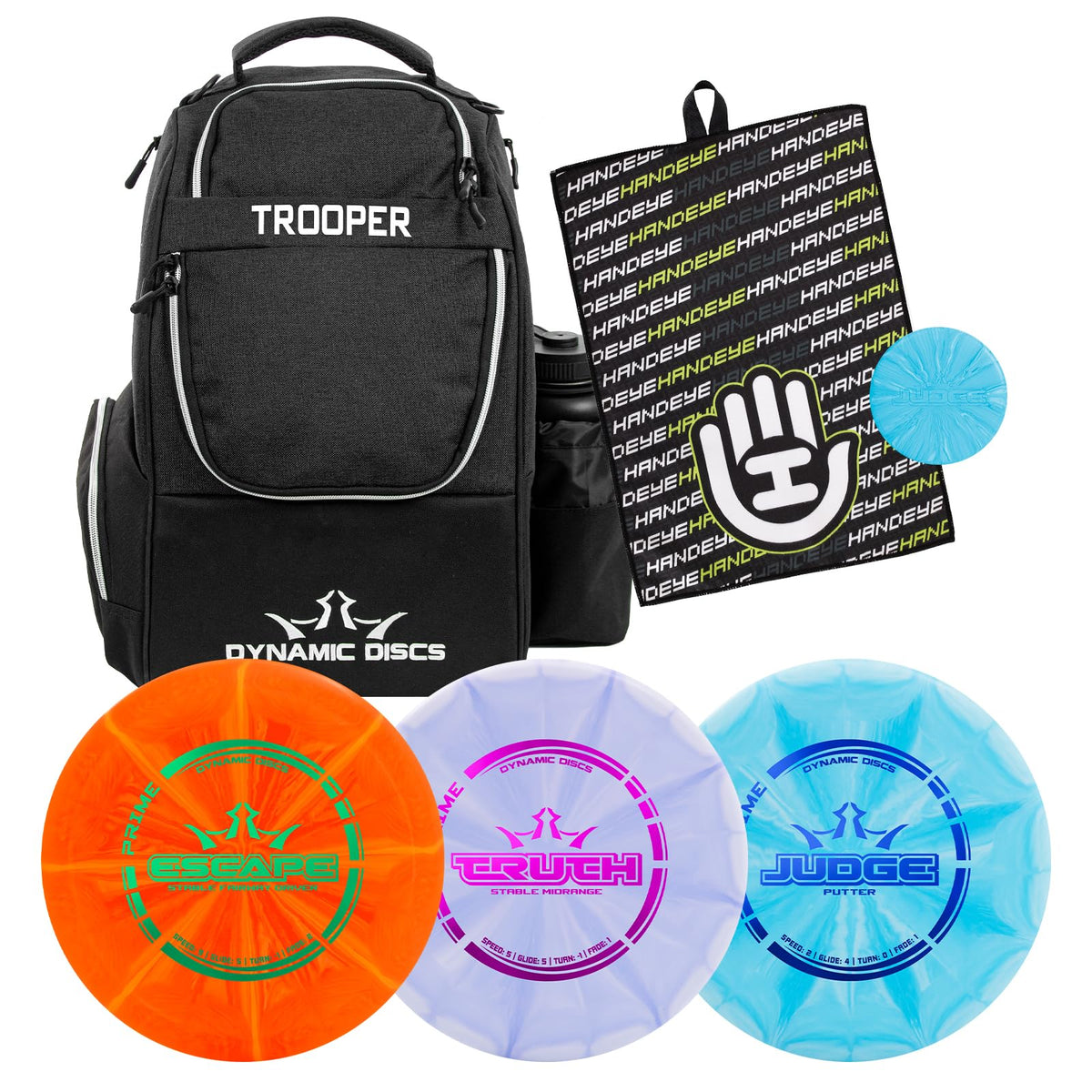 D·D Dynamic Discs Trooper front view showing storage and straps for comfortable carry