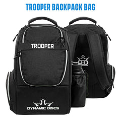 D·D Dynamic Discs Trooper open main compartment showing capacity for 18+ discs
