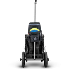 Dynamic Discs pouch attached to ZÜCA cart handle showing accessibility benefit