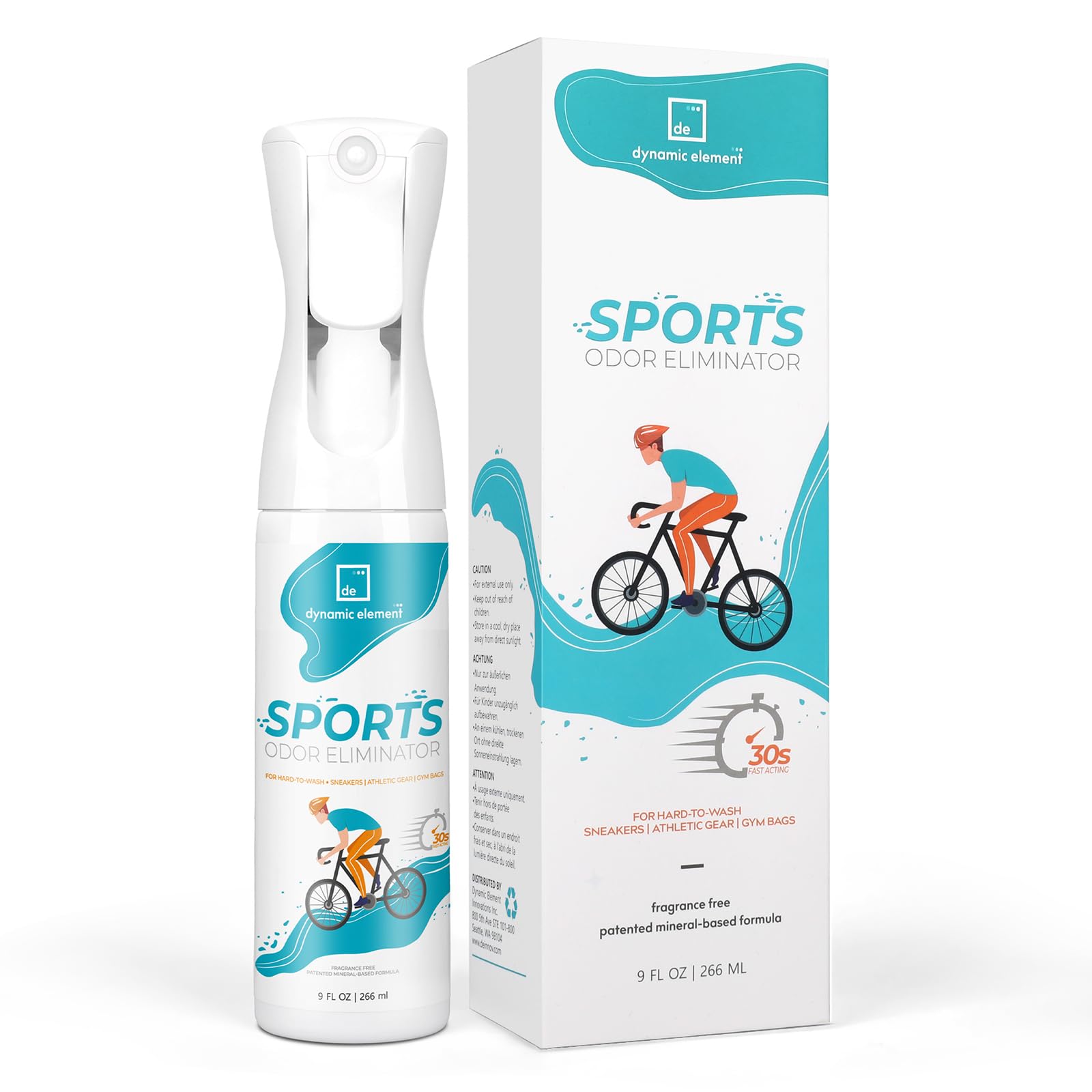 Dynamic Element front bottle view showing label and 9 fl oz portability