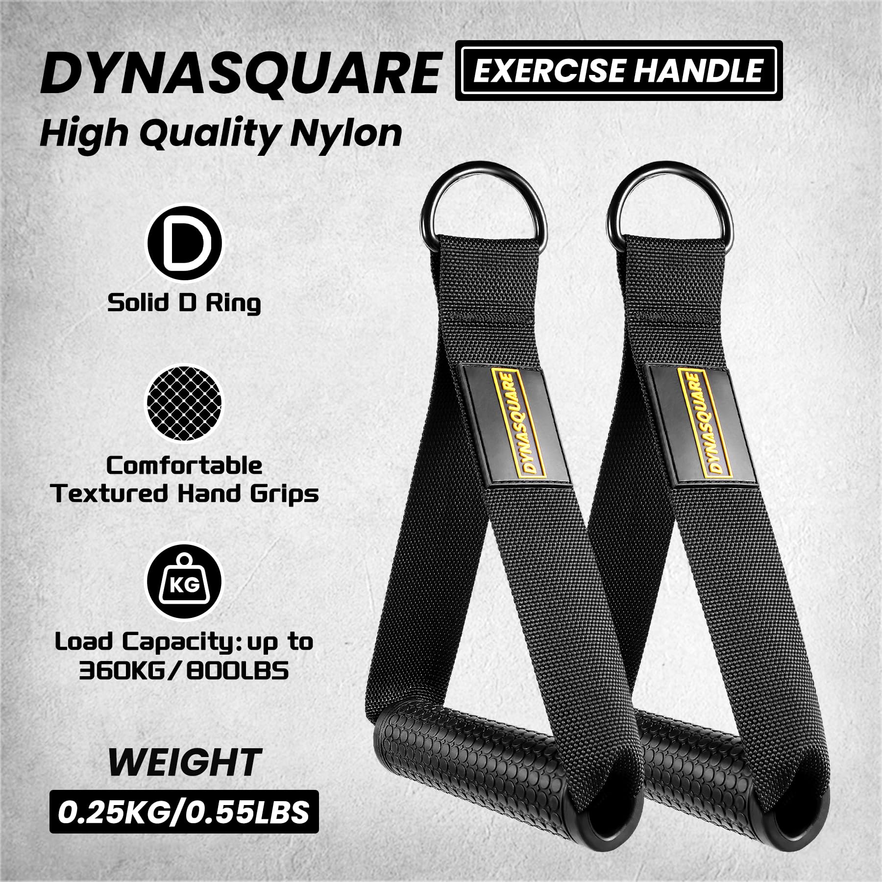 DYNASQUARE ankle straps laid out to enable cable glute and leg exercises