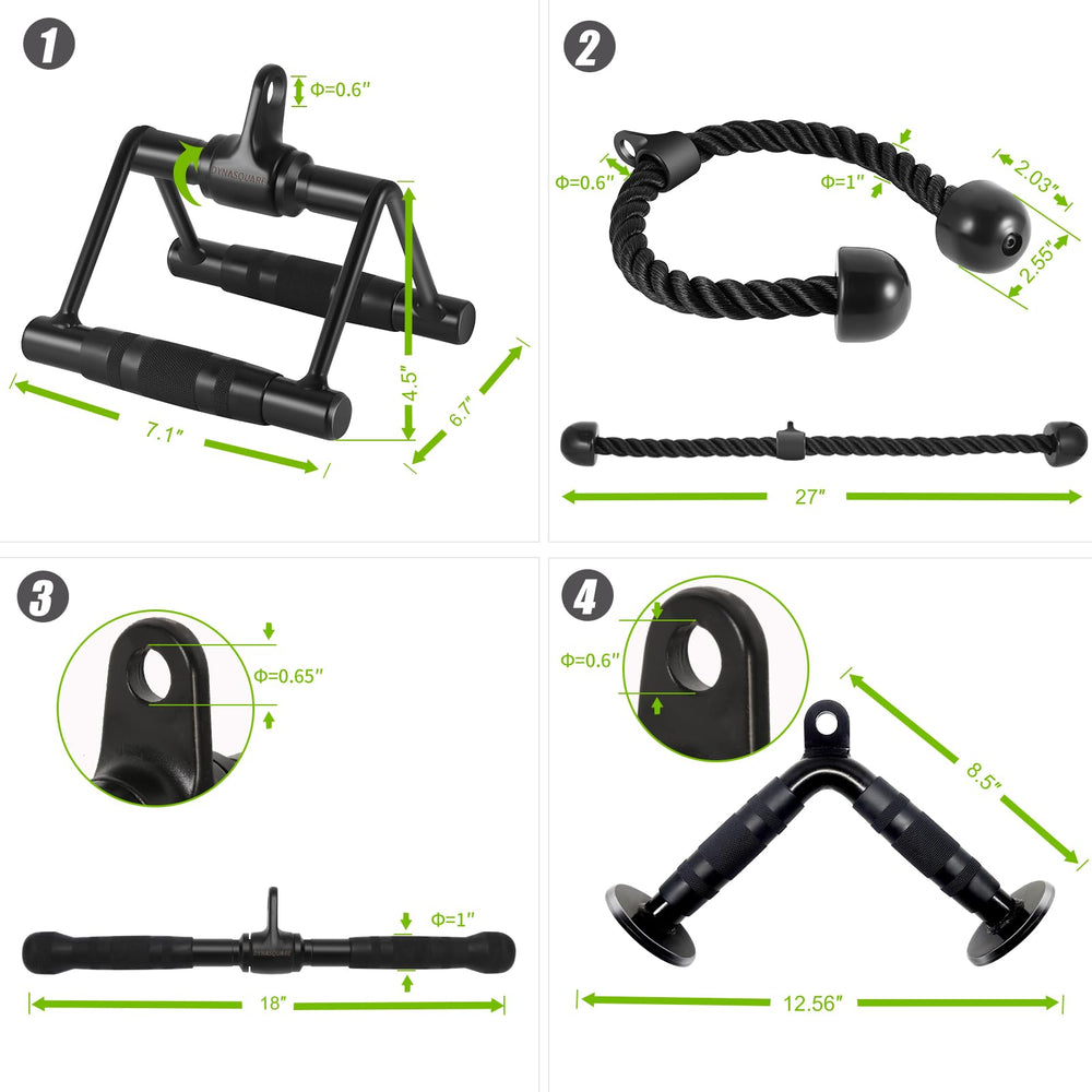 DYNASQUARE attachments mounted on cable machine in use to expand exercise variety
