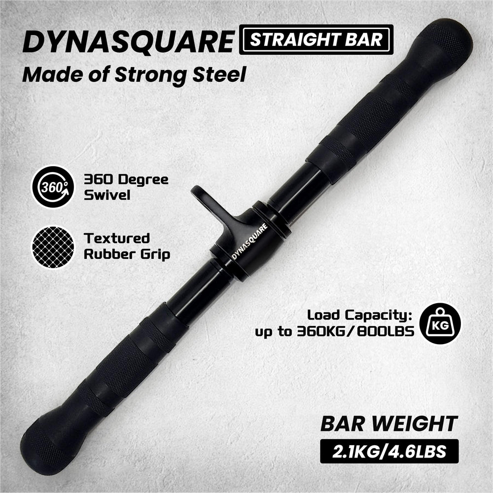 DYNASQUARE double D handle close-up showing ergonomic rubber grip for balanced force