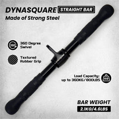 DYNASQUARE double D handle close-up showing ergonomic rubber grip for balanced force
