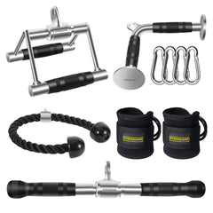 DYNASQUARE front view of full attachment set showing components and storage convenience