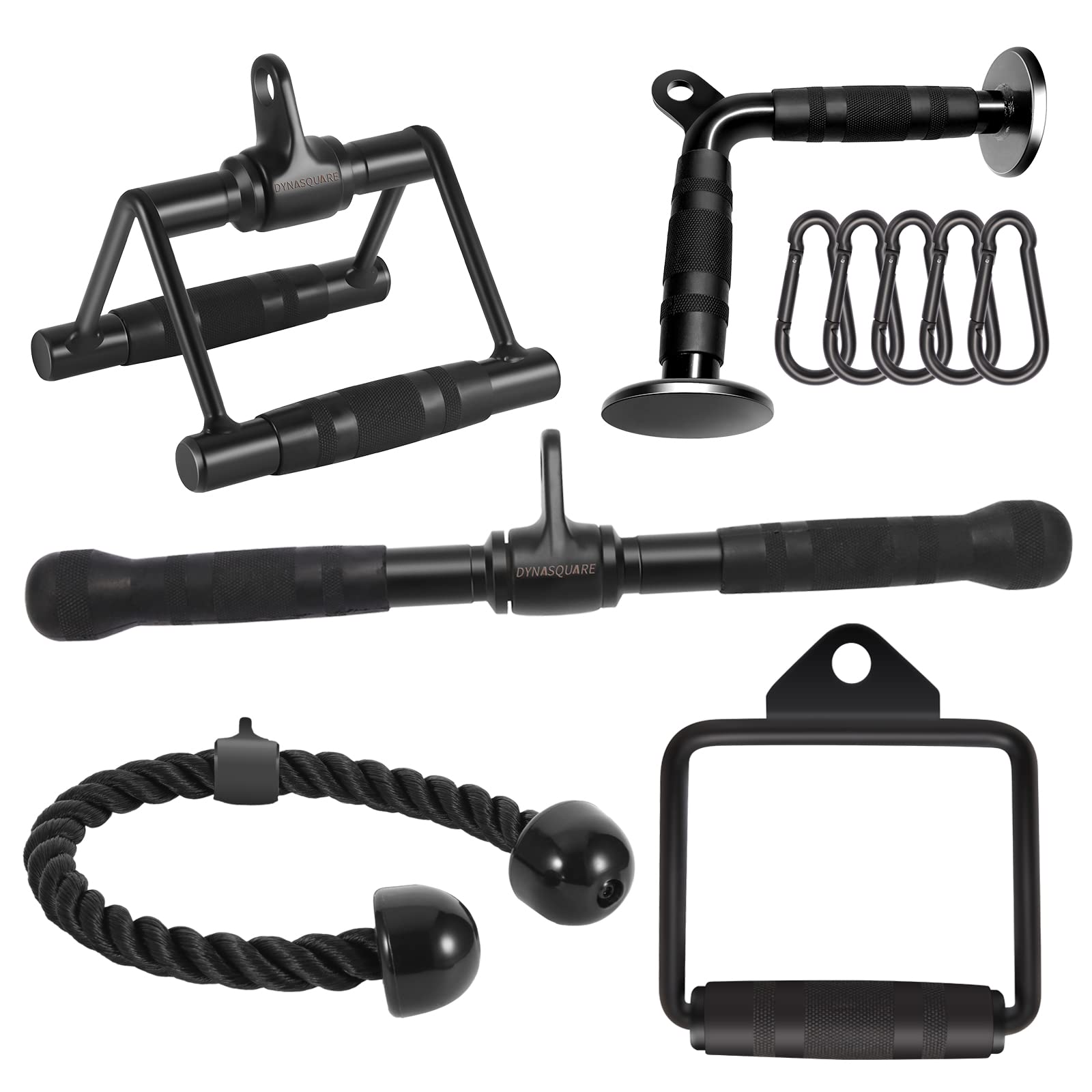 DYNASQUARE kit front view showing all attachments and secure storage benefit