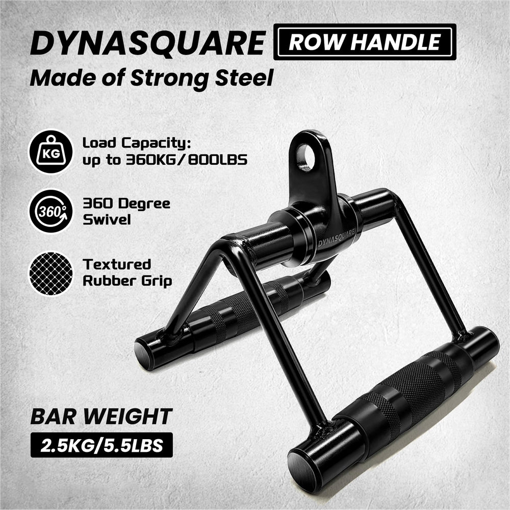 DYNASQUARE close-up of V-handle textured grip for secure pull performance