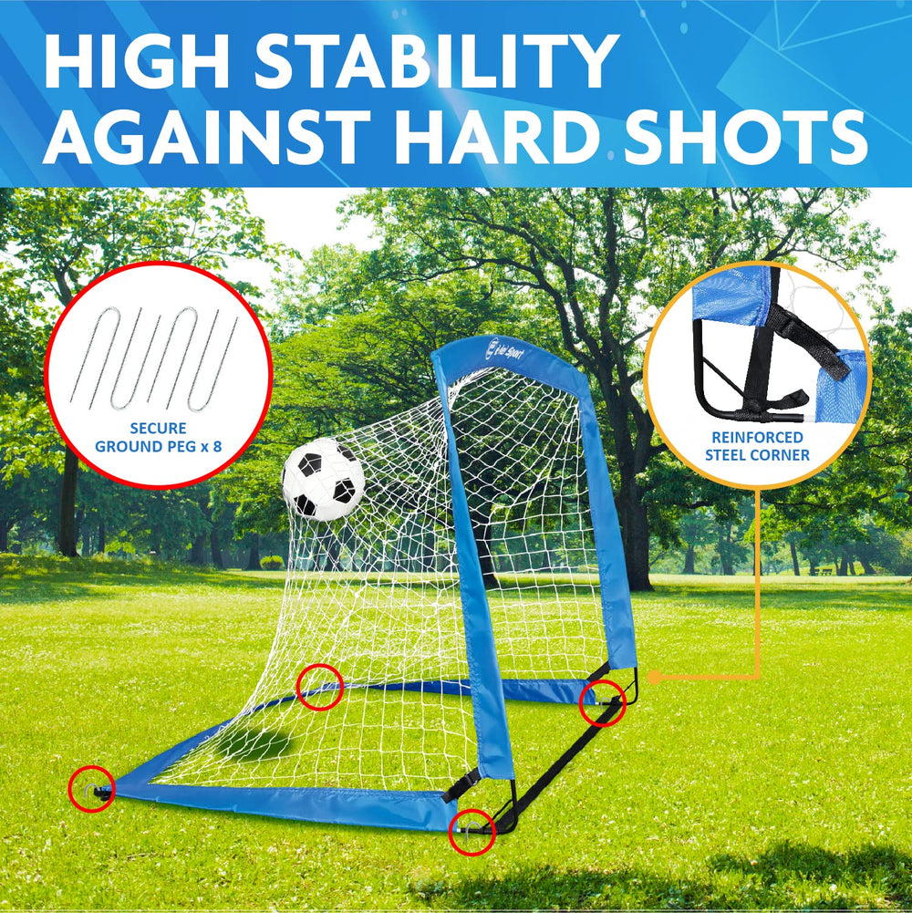 E-Jet goals in backyard match illustrating fast setup for instant games