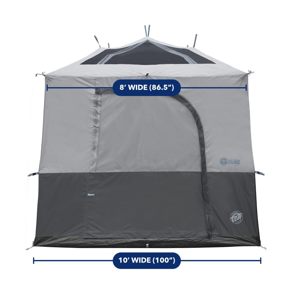 E-Z UP height comparison showing 6'4" headroom and comfortable standing space