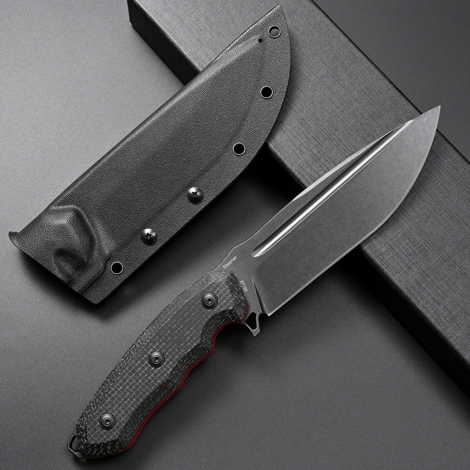Eafengrow micarta handle detail showing ergonomic grip and anti-slip benefit