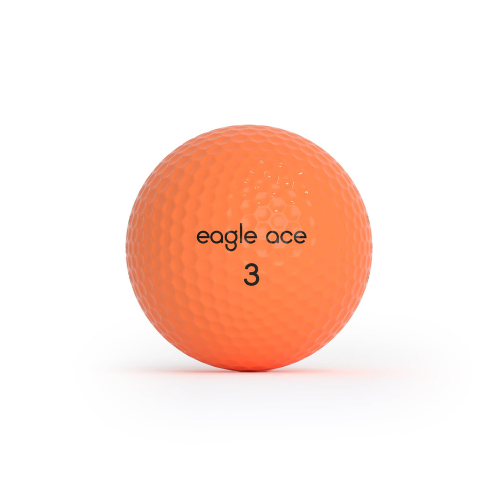 Eagle Ace golf ball in flight demonstrating aerodynamic dimples for longer distance
