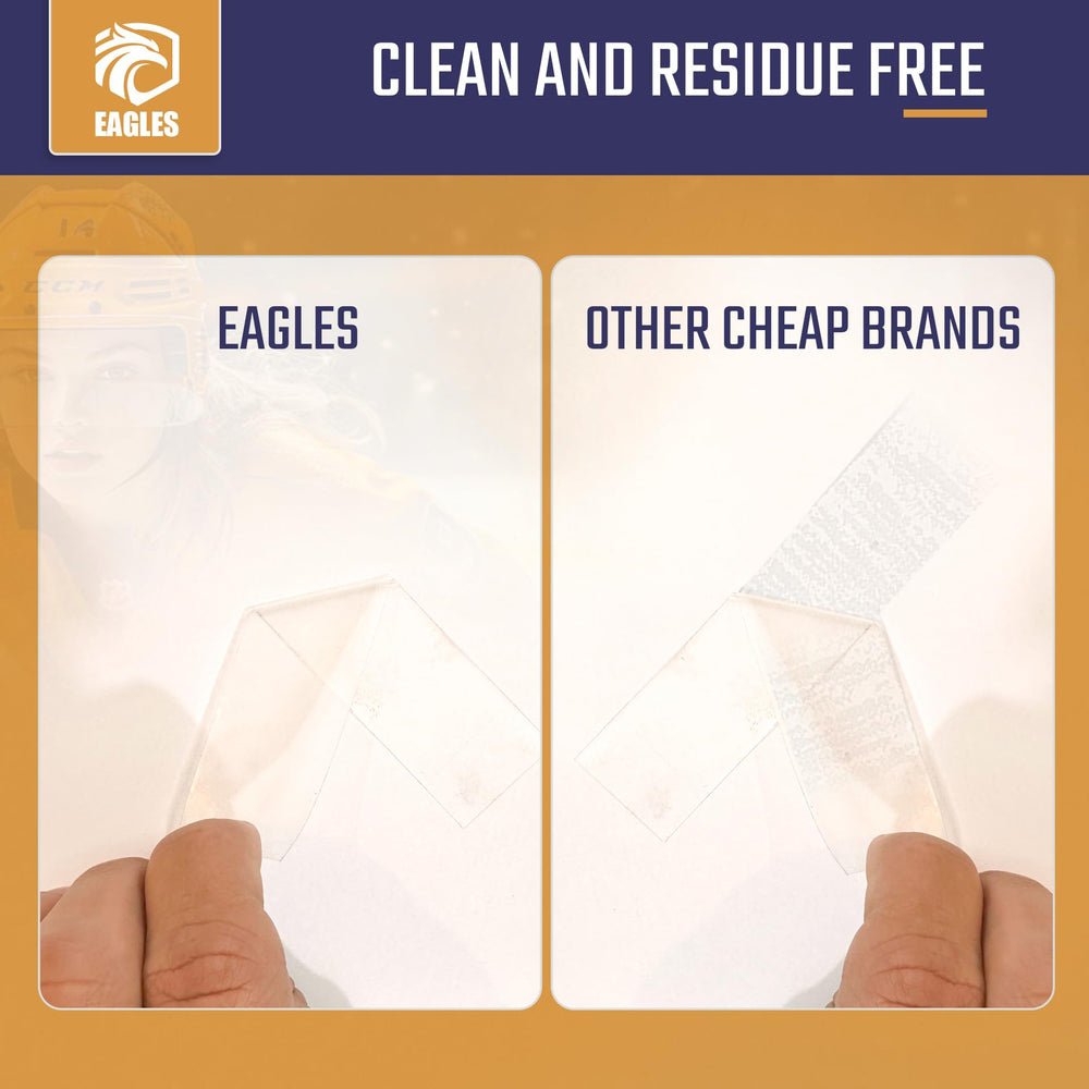 EAGLES tape wrapped on a hockey blade demonstrating improved puck control benefit