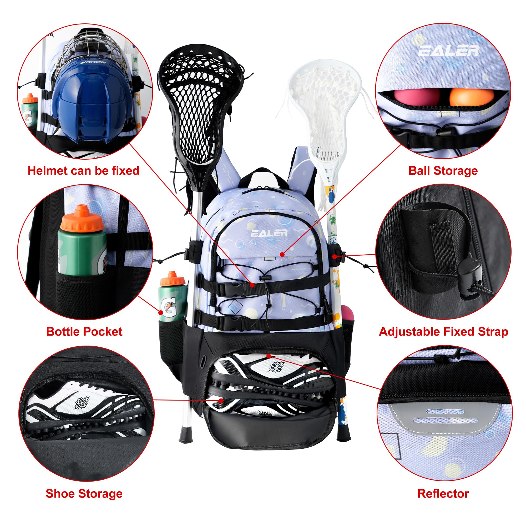 EALER ELB100 padded back panel and straps provide ergonomic comfort on long carries