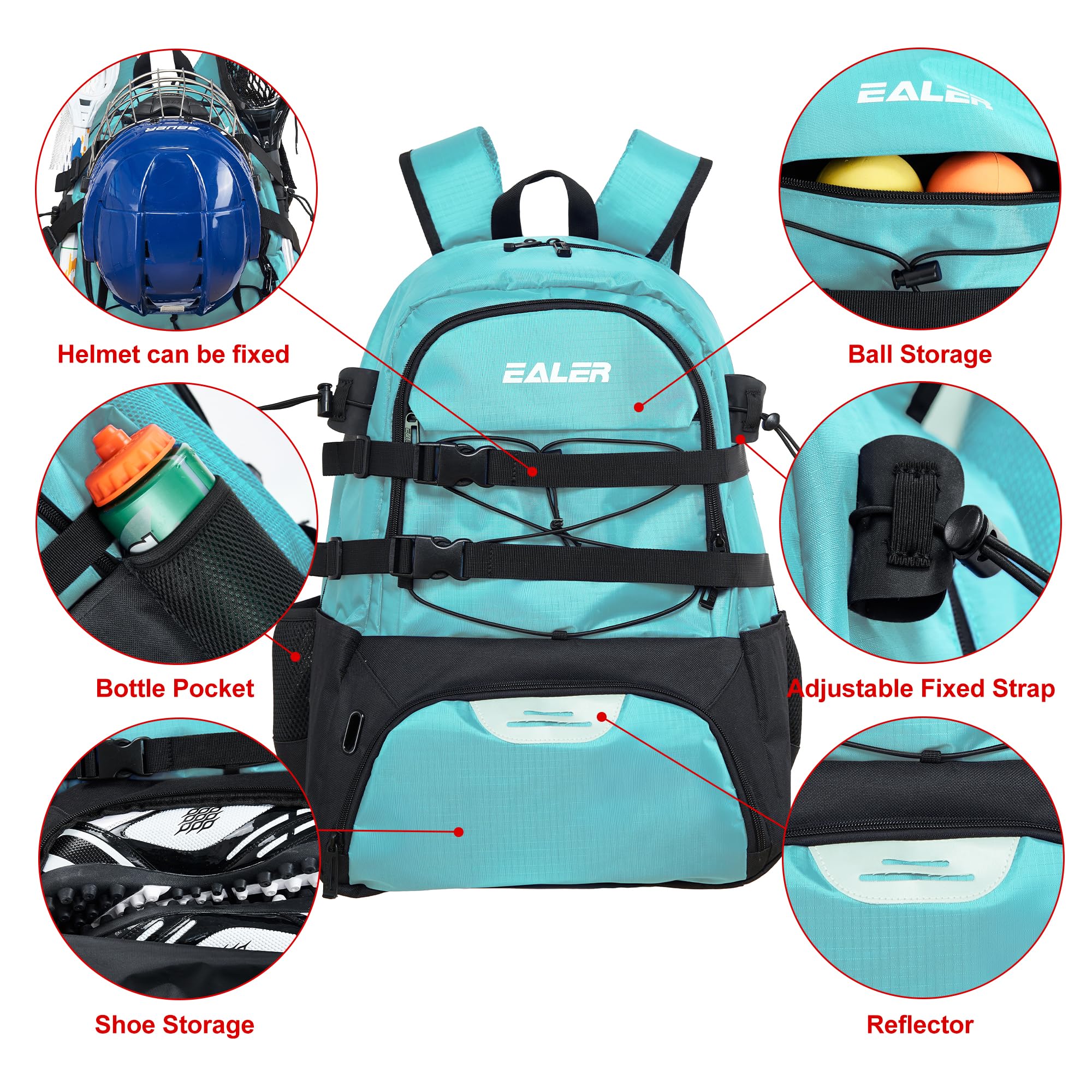EALER ELB100 padded back and adjustable straps reducing shoulder pressure during transport