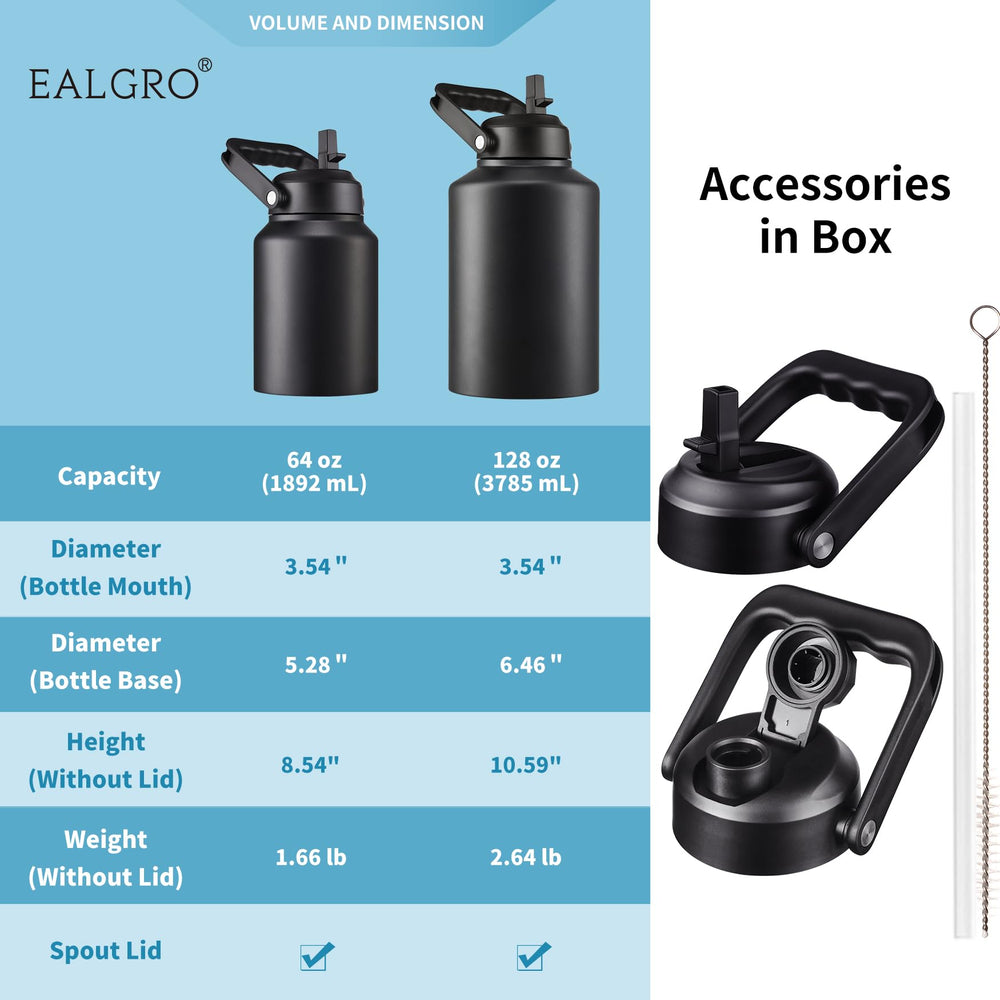 EALGRO spout lid pouring water fast for quick hydration and spill-resistant pouring