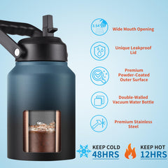 EALGRO wide mouth with ice cubes showing easy filling and effortless cleaning advantage