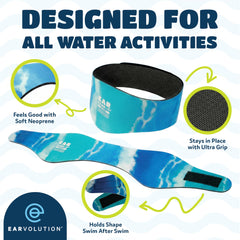 Child wearing Ear Band-It Ultra while swimming showing protection benefit
