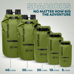 Earth Pak material close-up 500D PVC showing durable waterproof protection
