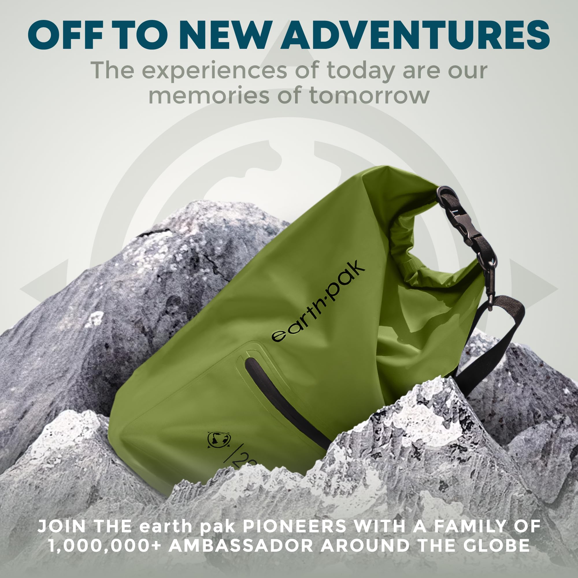 Earth Pak shoulder strap worn crossbody for comfortable carry while paddling
