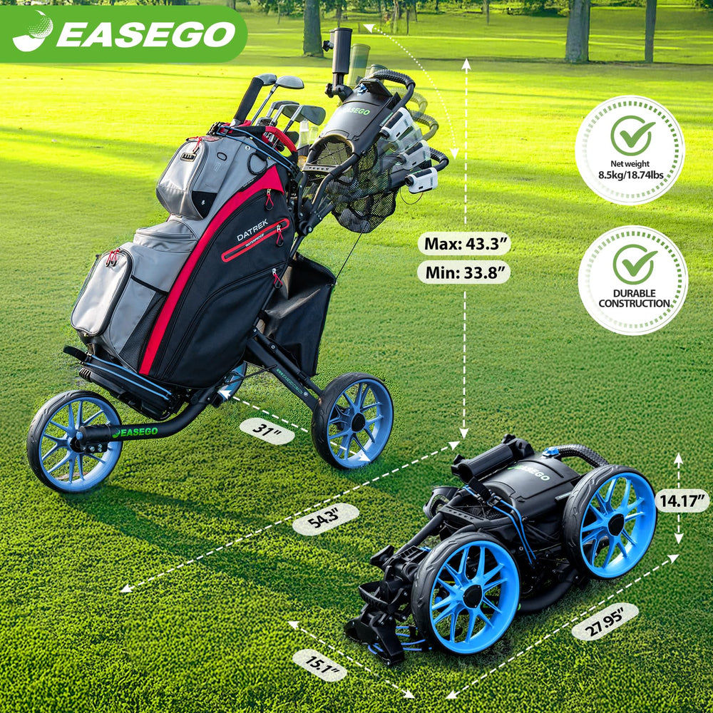 EASEGO folded cart fitting inside a car trunk for easy transport
