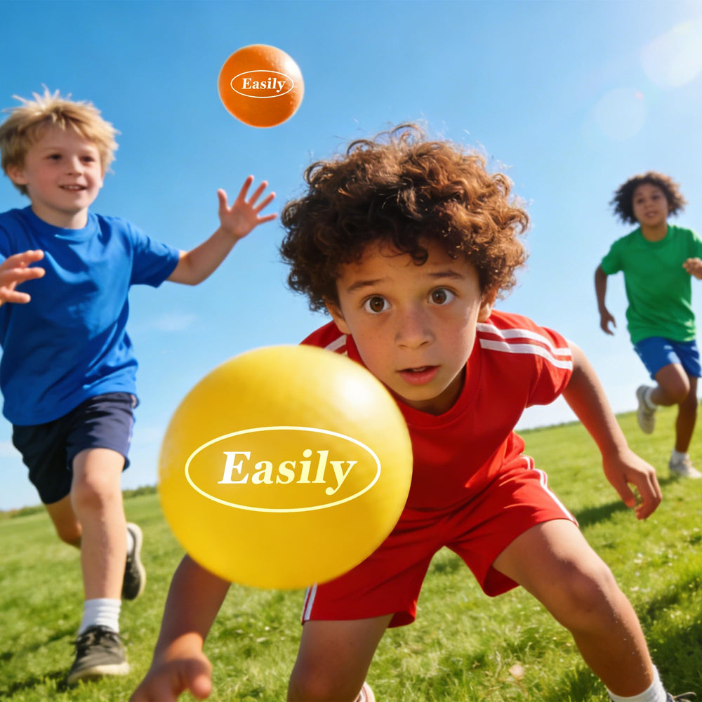 Easily six-color array on grass showing high visibility and playground readiness