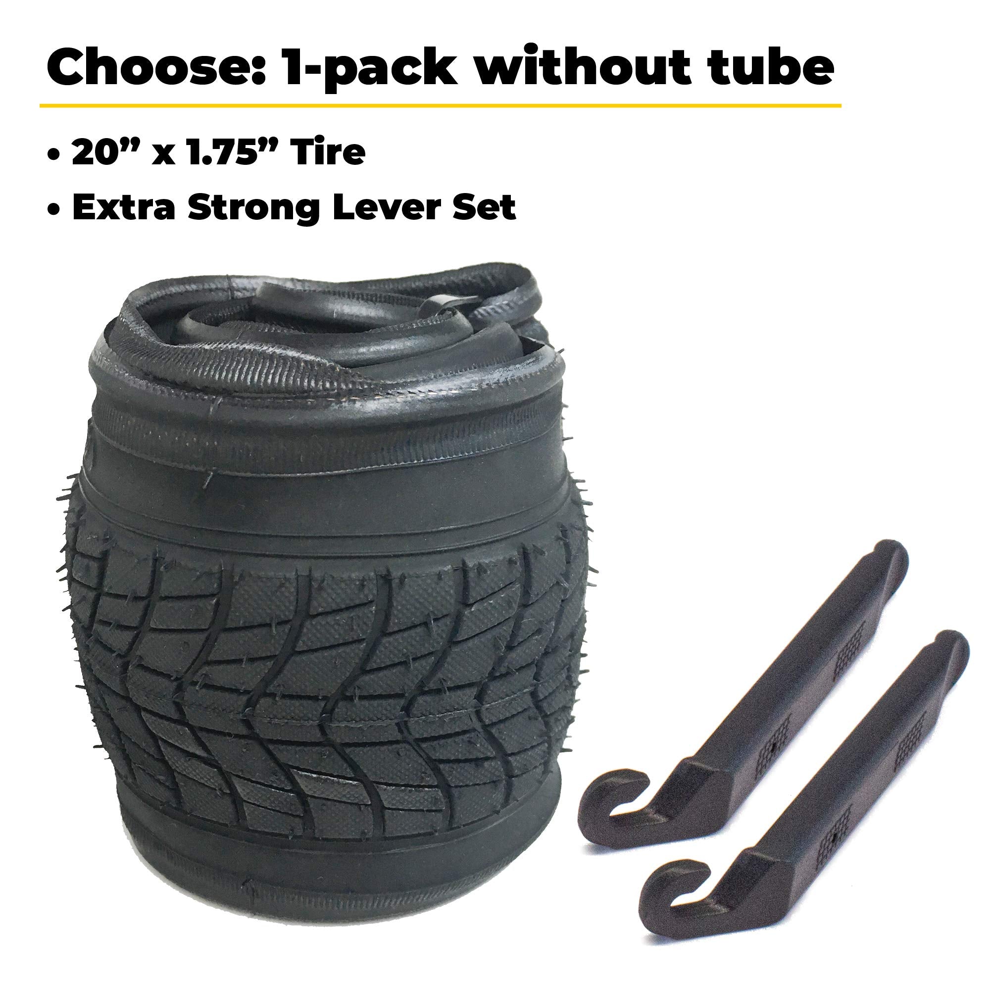 Eastern Bikes tire mounted on a 20-inch rim demonstrating correct fit and easy installation