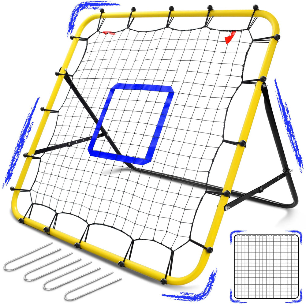 Eastgoing front view rebounder showing frame and net, durable practice solution