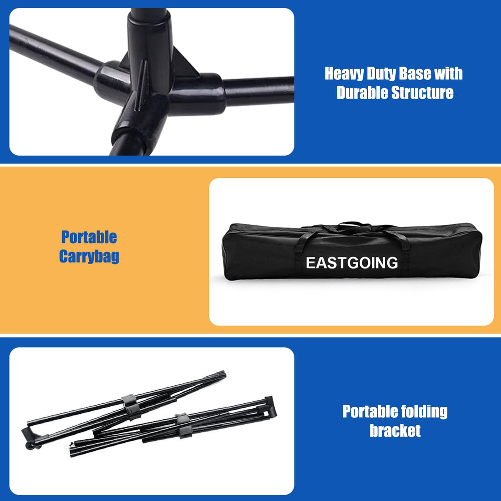 Eastgoing pole connection detail highlighting bungee-linked assembly for fast setup