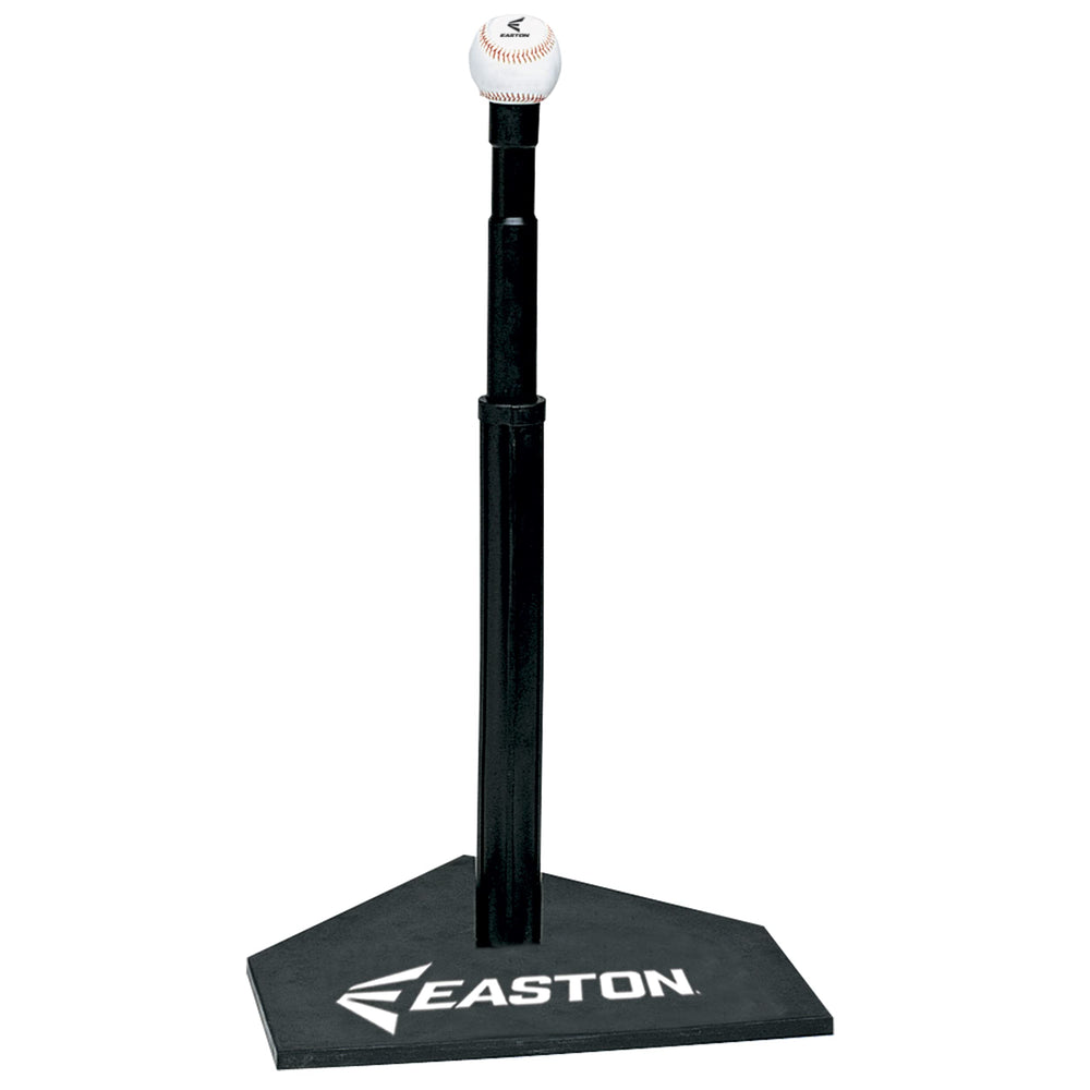 Easton Deluxe batting tee front view showing height range and durable design benefit practice