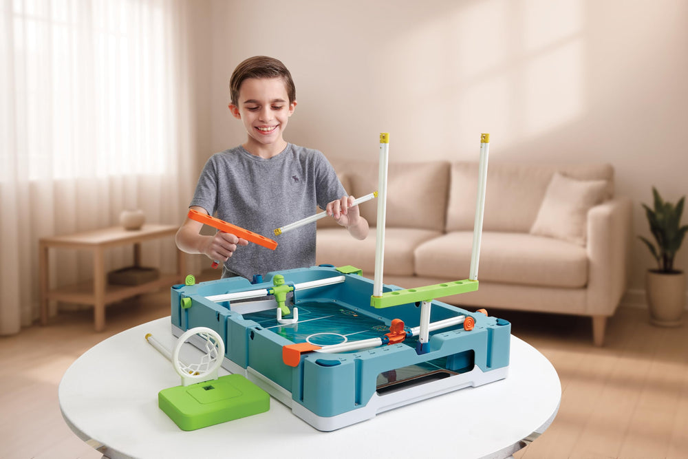 EastPoint foosball rods close-up highlighting sturdy players and smooth play