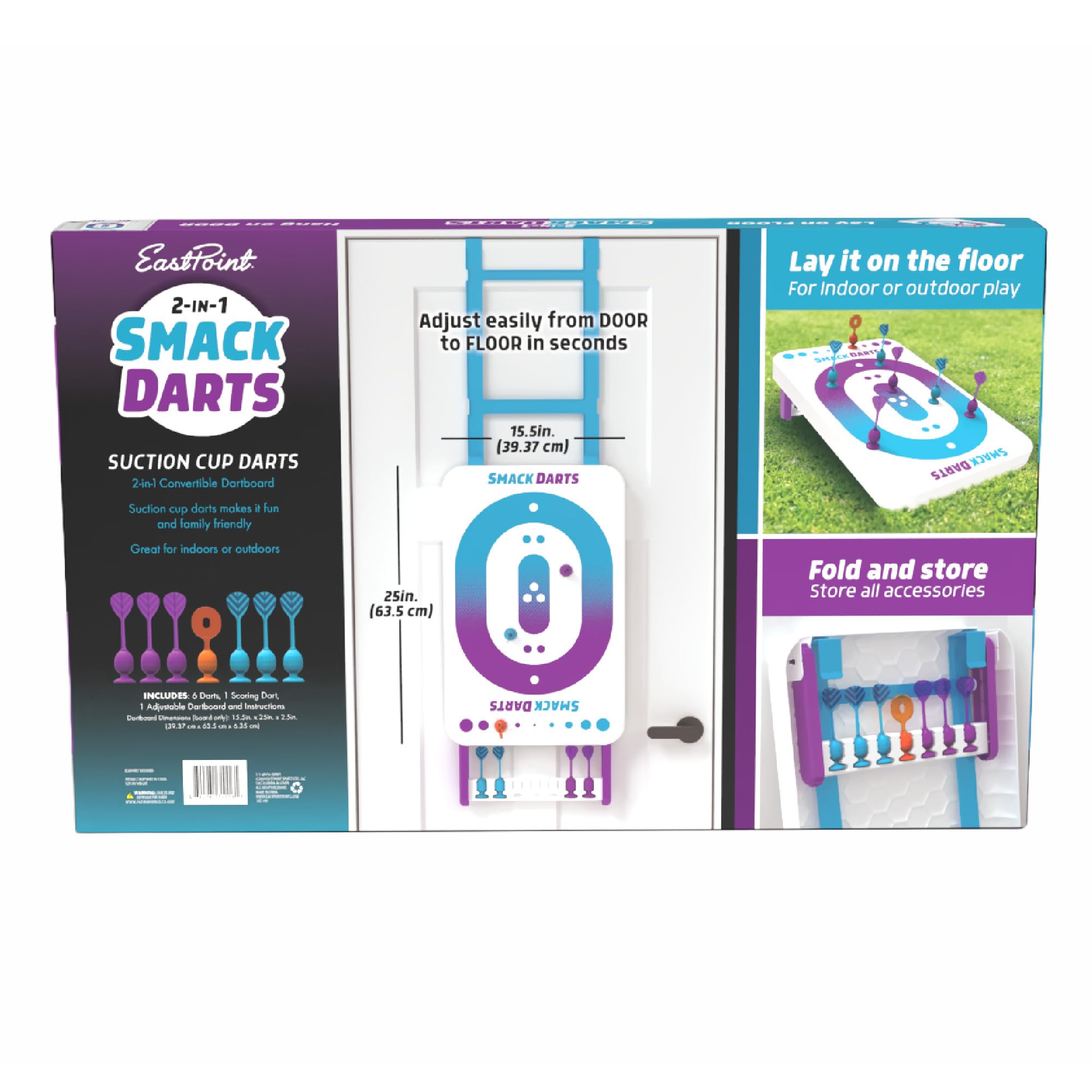 EastPoint instruction manual and contents showing included darts and scoring guide